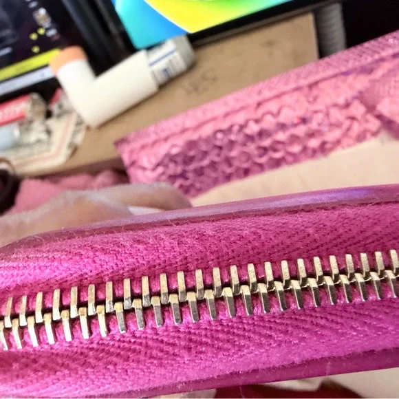 AUTH YSL Saint Laurent Classic Pink Y-Ligne Wallet - Picture 4 of 12